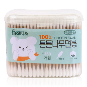 원터치 타입케이스 네일샵 나무면봉 350개입 3개