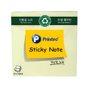 프린텍)스티키노트 친환경노랑(76*76/100매)/E7676Y