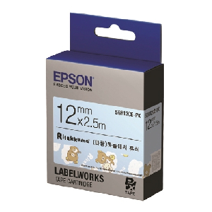 EPSON)라벨프린터리본 리락쿠마(SGR12CB)청색/흑문자