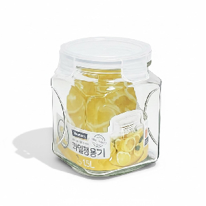 글라스락 사각 캐니스터 1.5L 과일청 용기