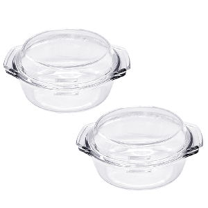 오븐 전자레인지 겸용 내열유리용기 1,000ml 2개세트